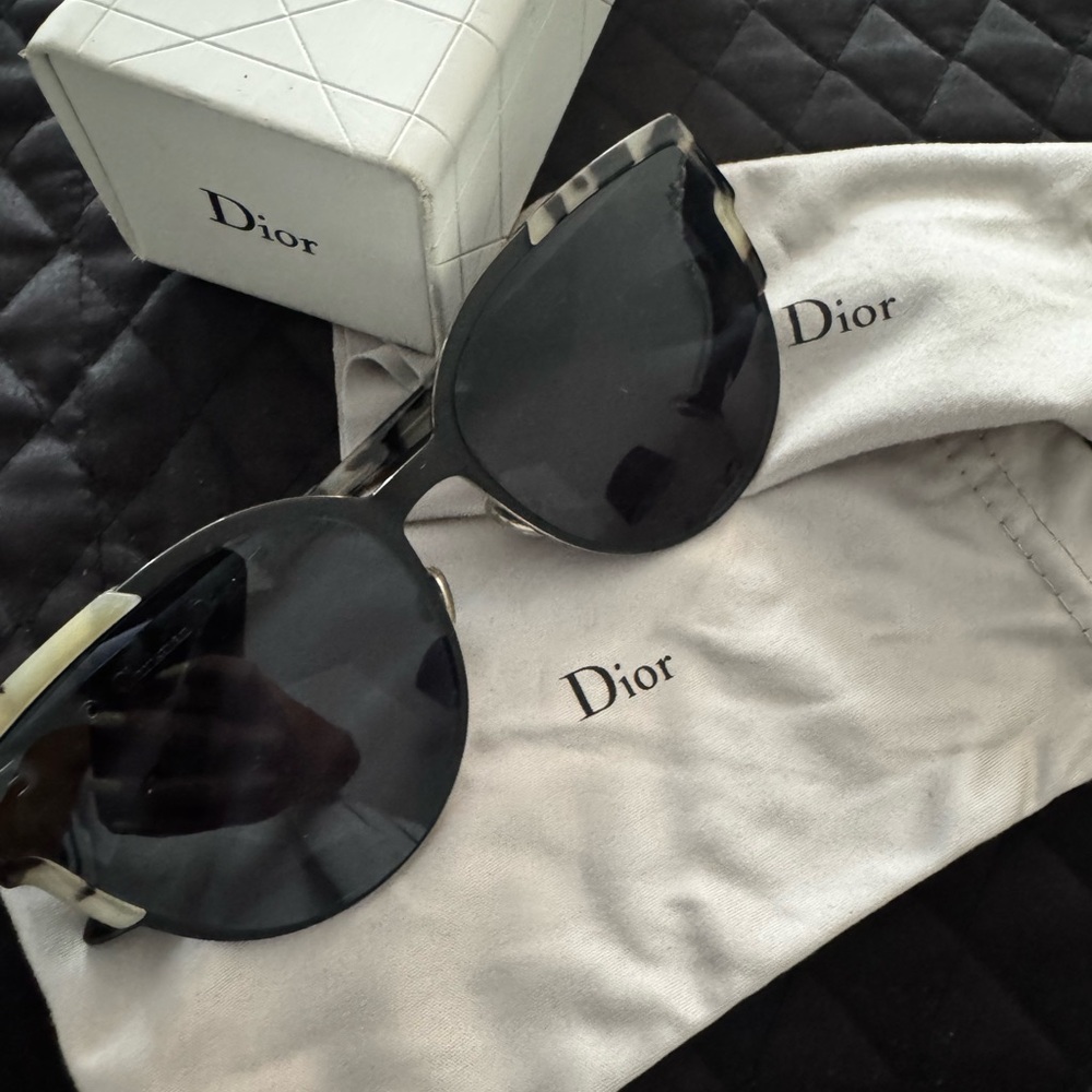Dior Black and Cream Sunglasses
